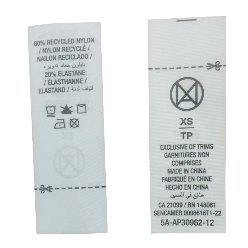 Etichetta di lavaggio della carta burro